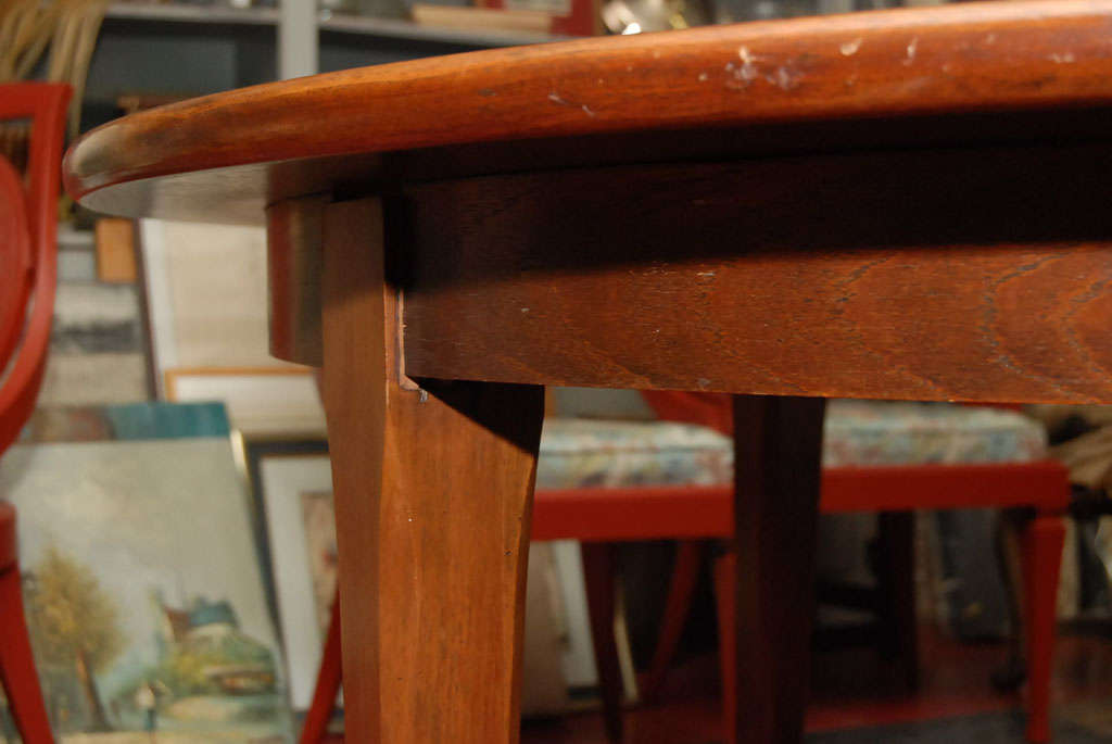 Pecan Wood Round Dining Table + Leaves at 1stDibs pecan wood table