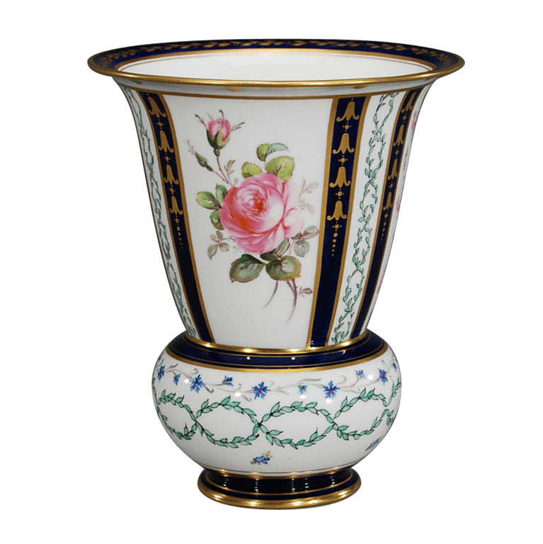 Royal Crown Derby Hand-Painted Porcelain Vase with Roses