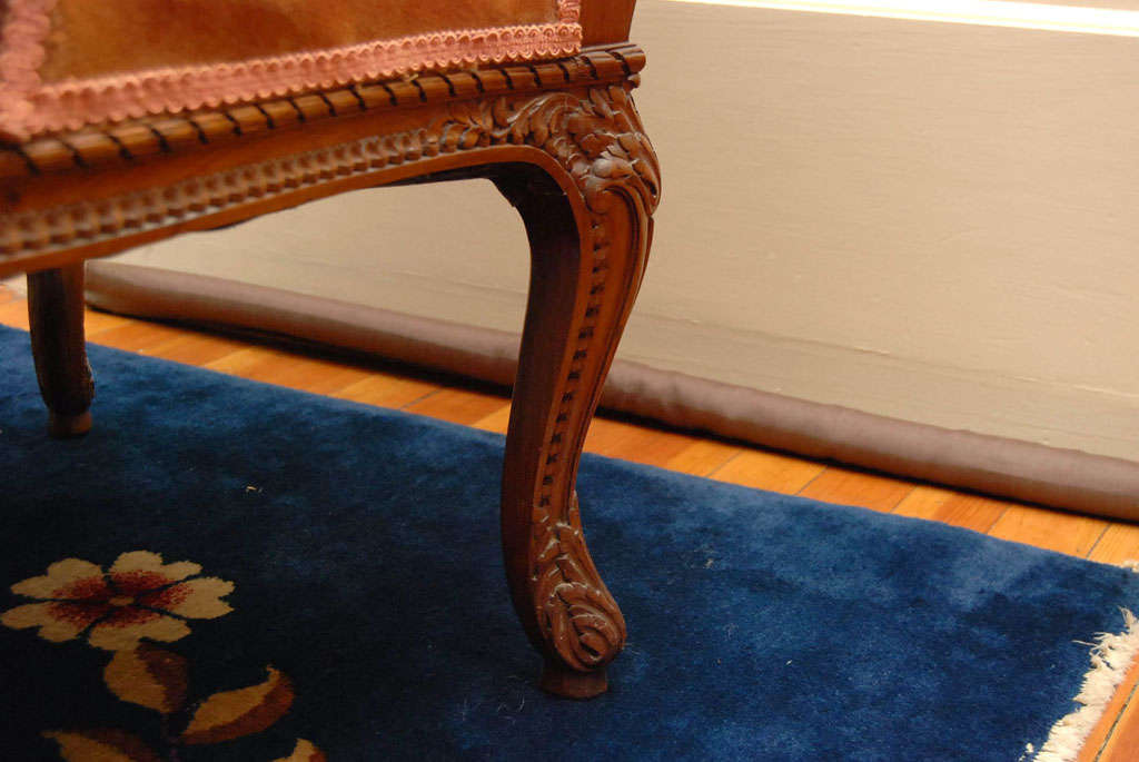 Pair of French Carved Fruitwood Armchairs For Sale 6