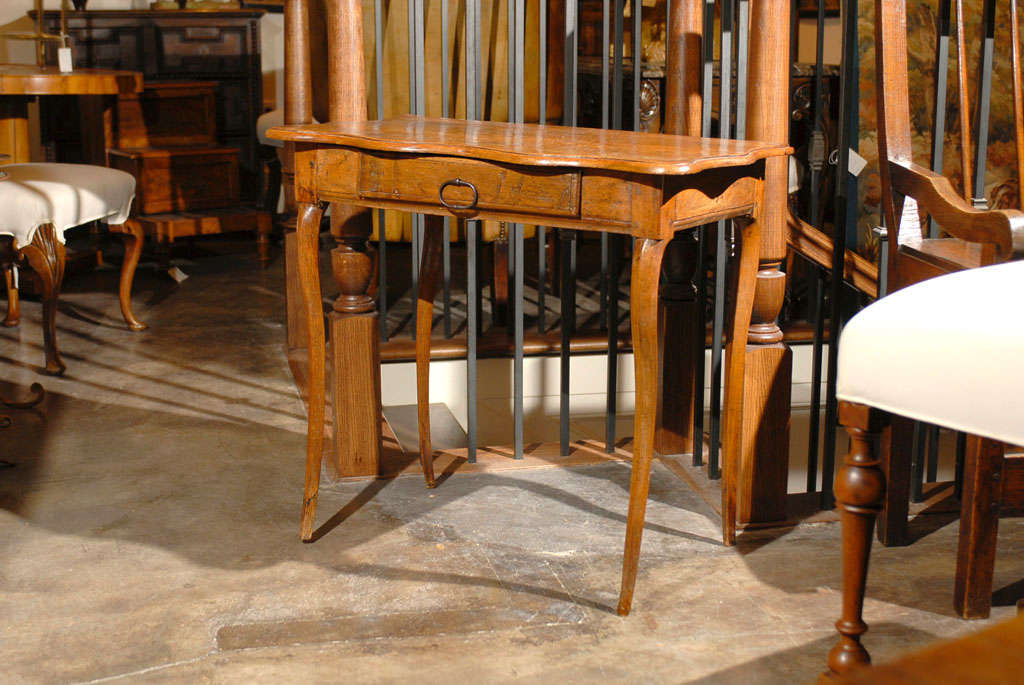 French Side Table with Scalloped Top
