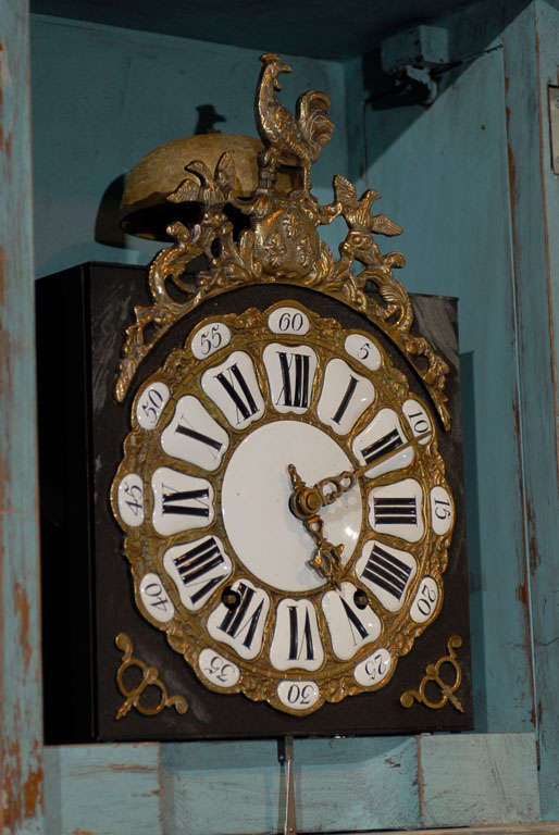 French Light Painted Louis XVI Style Tall Case Clock from the Late 19th Century 3