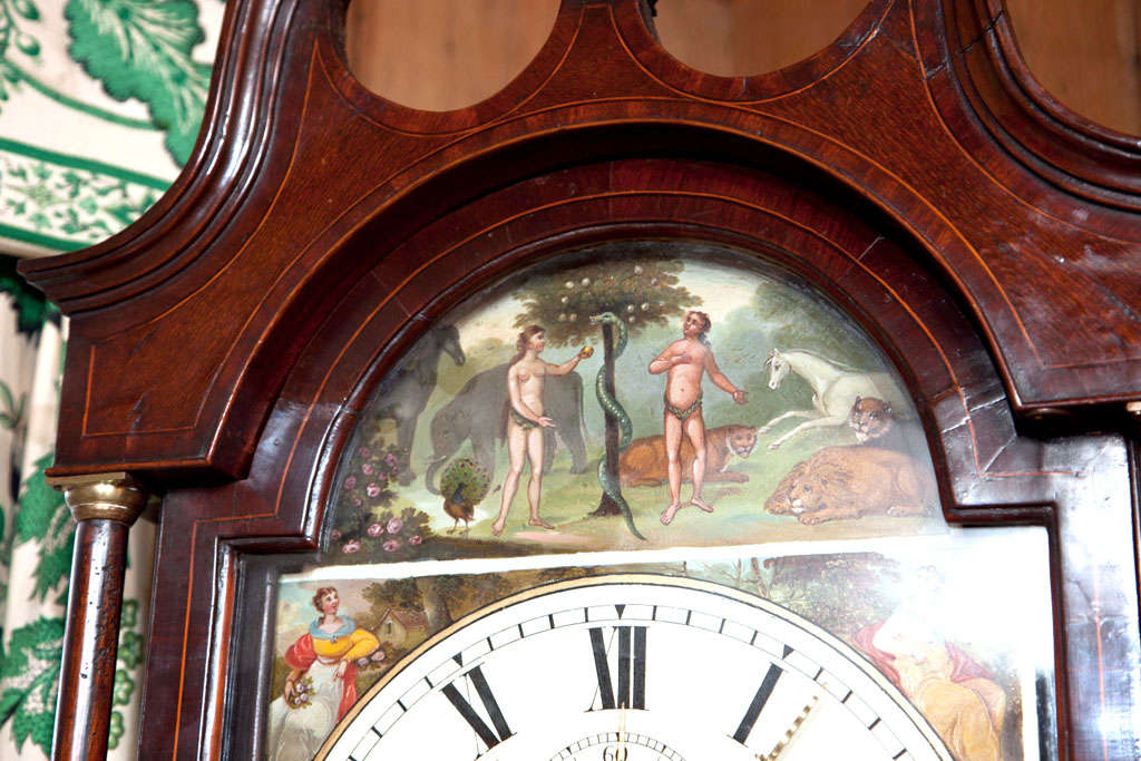 English Mahogany Tall Case Clock In Excellent Condition In Woodbury, CT
