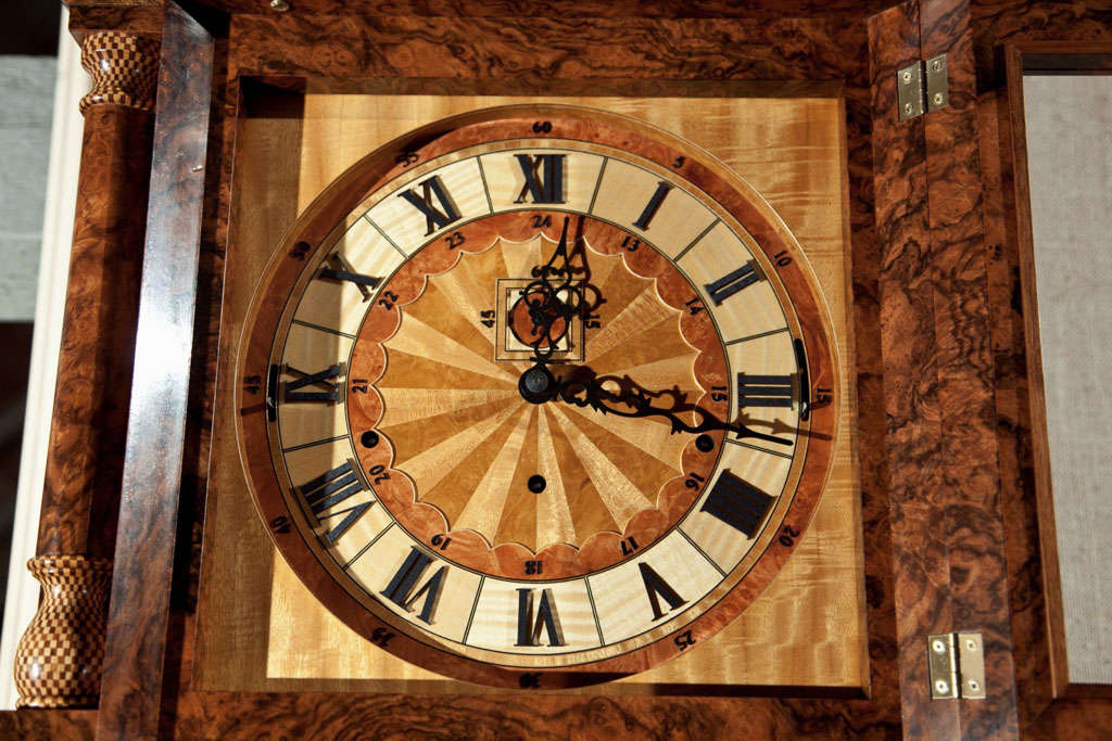 Walnut Tall Case Clock with Inlaid Face 4