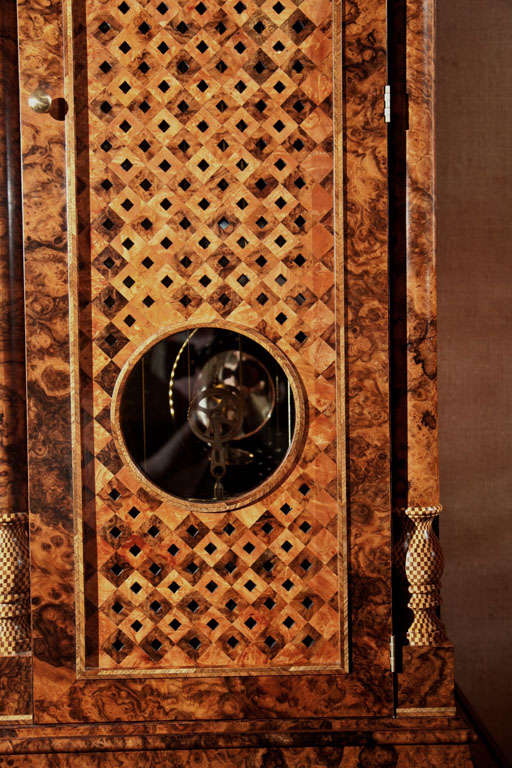 Walnut Tall Case Clock with Inlaid Face 7