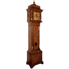 Walnut Tall Case Clock with Inlaid Face