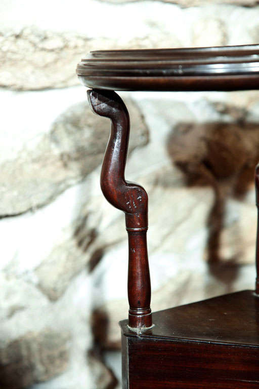 19th Century English Mahogany Shaving Stand/Plant Stand For Sale
