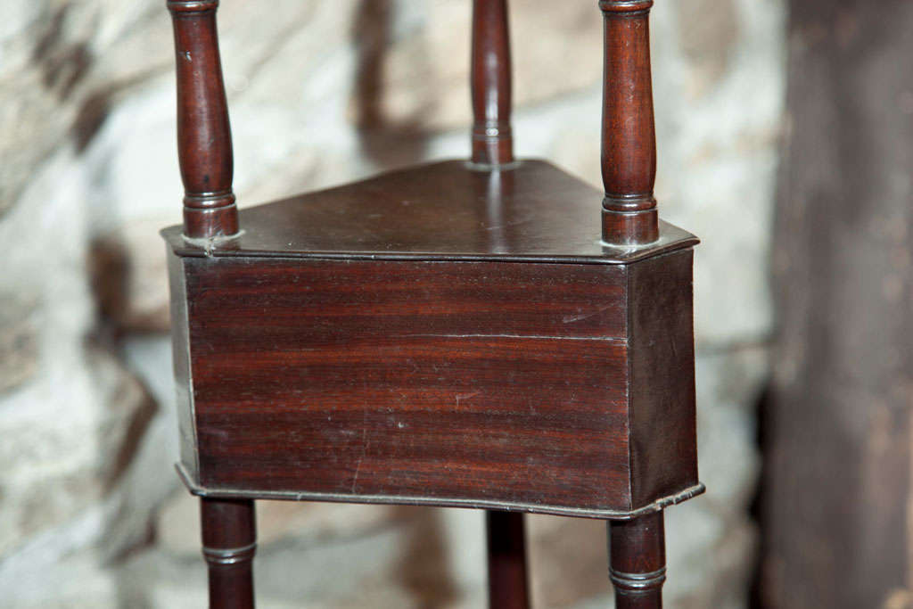 British English Mahogany Shaving Stand/Plant Stand For Sale