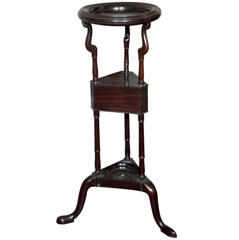 English Mahogany Shaving Stand/Plant Stand For Sale