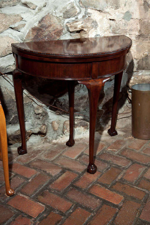 English Demilune Card Table