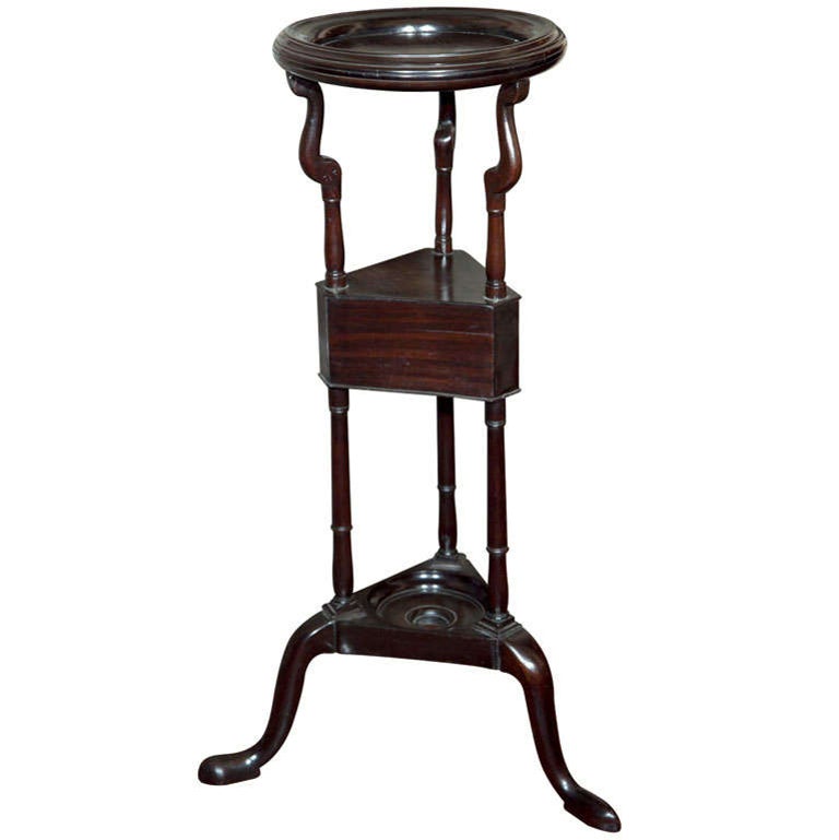 English Mahogany Shaving Stand/Plant Stand For Sale at 1stDibs