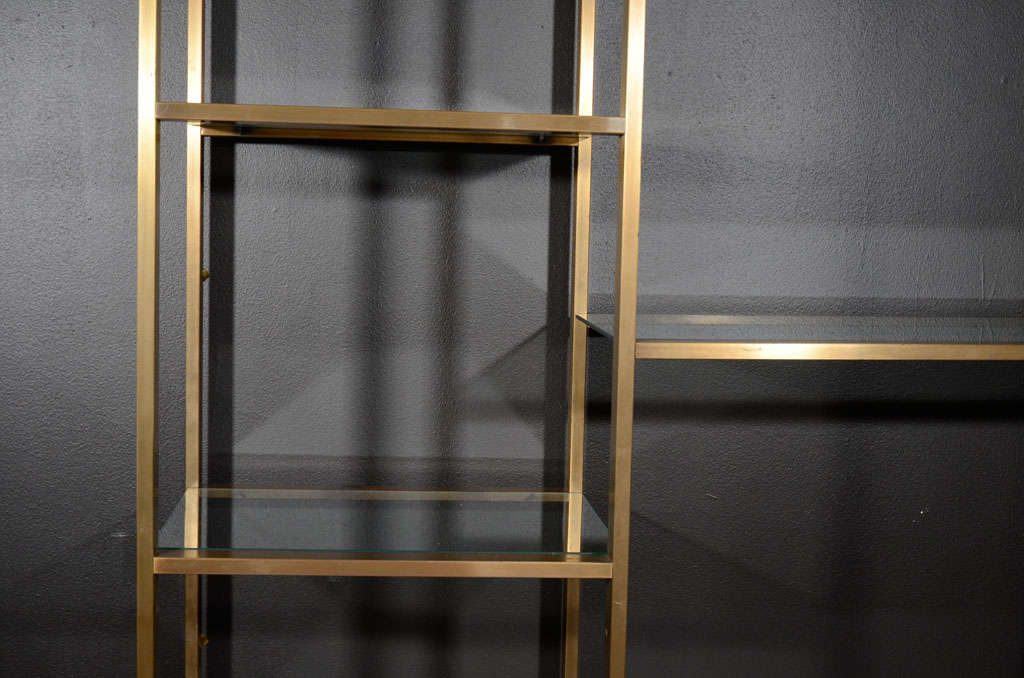 Late 20th Century Modern Brass and Glass Etagere in the Manner of Milo Baughman