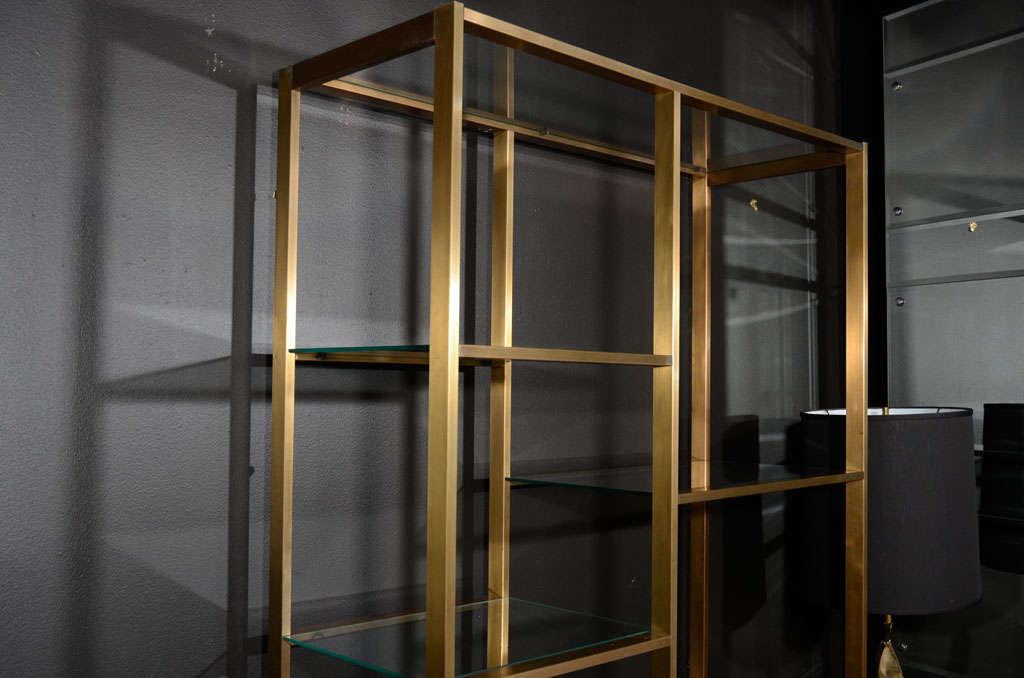 Modern Brass and Glass Etagere in the Manner of Milo Baughman 1