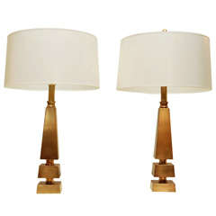 Brass Obelisk Table Lamps