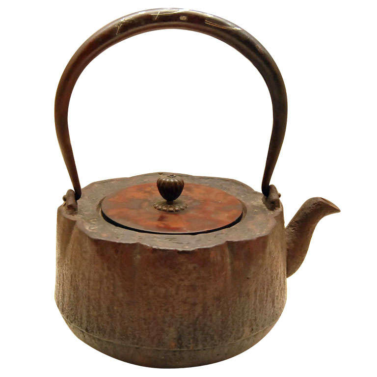 Bronze and Iron Japanese Teapot For Sale