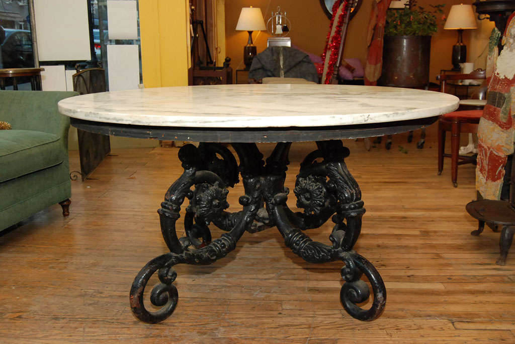 American Cast Iron and Marble Table