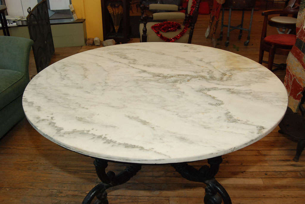 19th Century Cast Iron and Marble Table