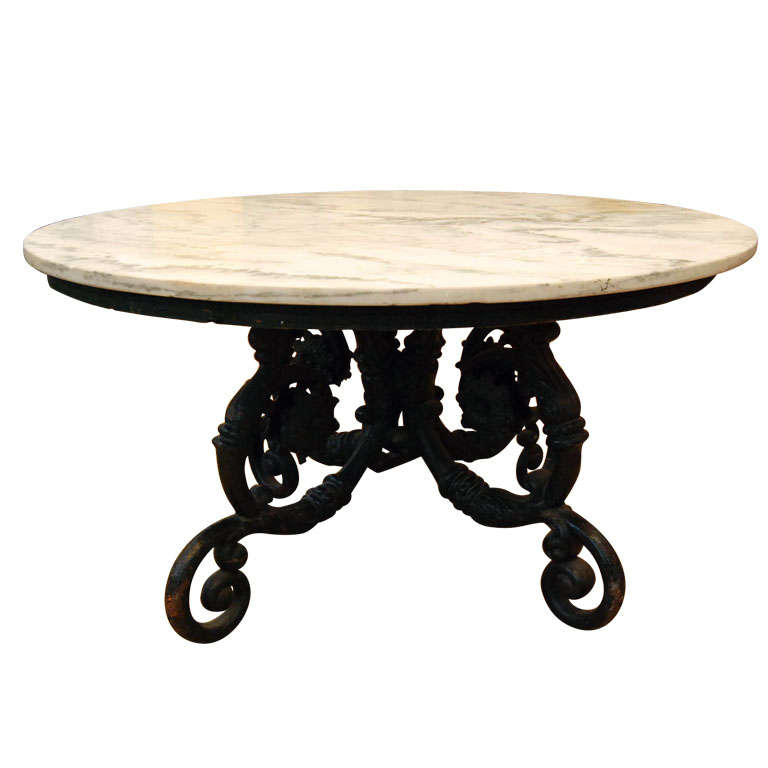Cast Iron and Marble Table