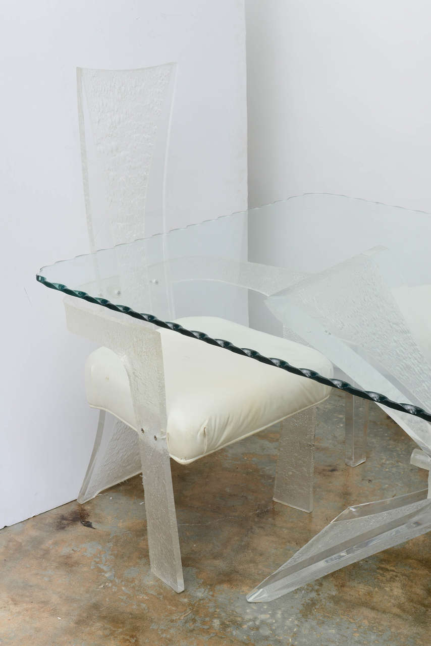 American Lucite Table and Six Chairs