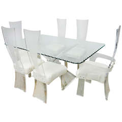 Lucite Table and Six Chairs
