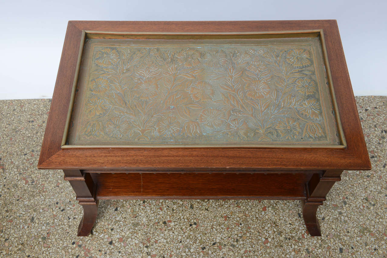 American Tray Top Table with Shelf, 20th Century For Sale