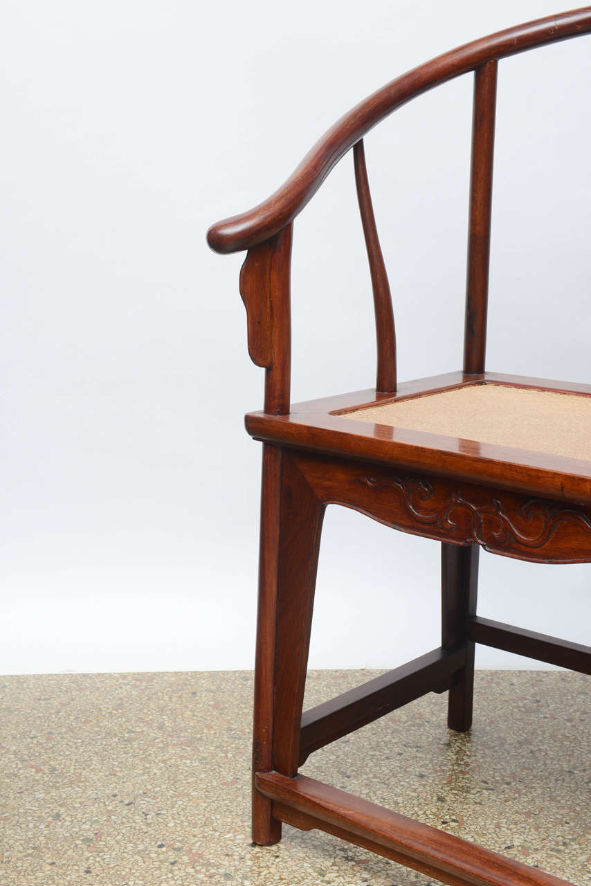 Chinese Horseshoe Armchair, 20th Century In Good Condition In West Palm Beach, FL