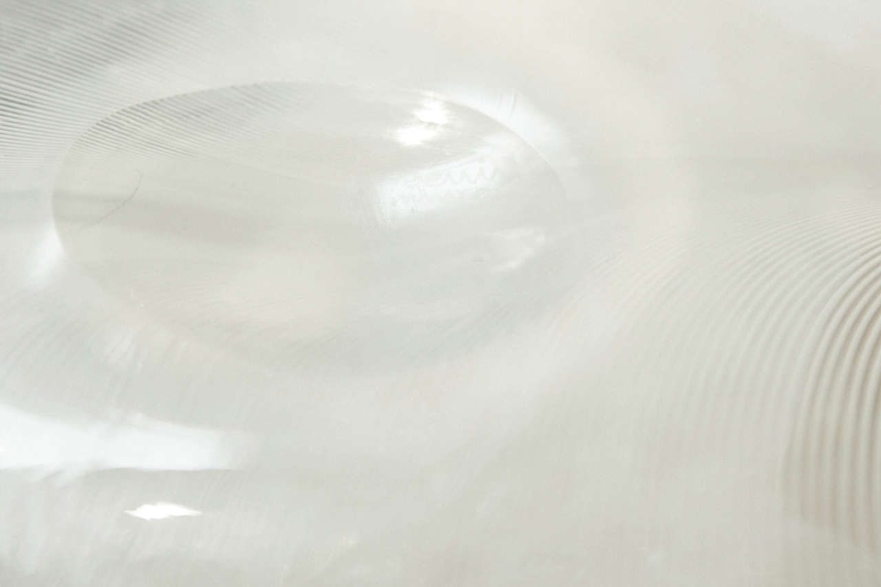 Blown Glass Tyra Lundgren for Venini, Large Leaf Platter For Sale