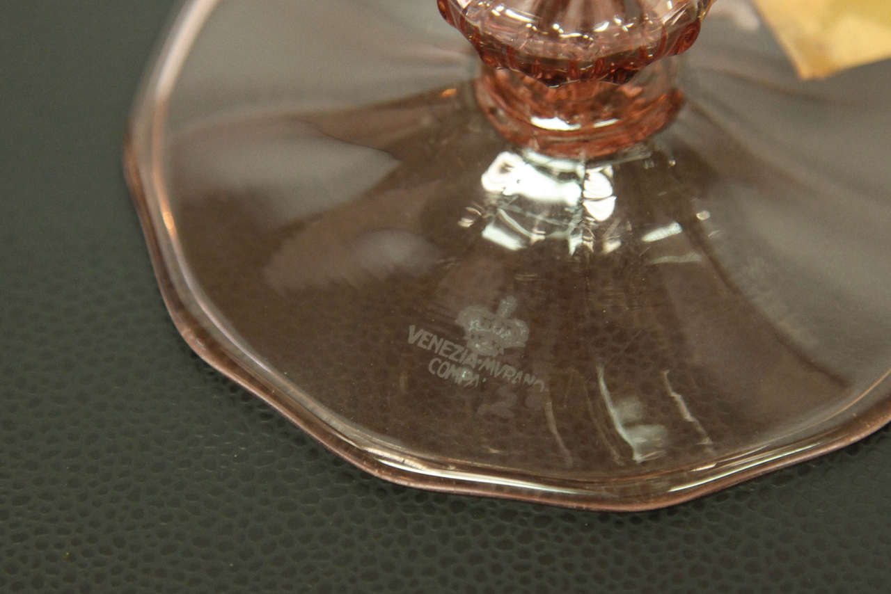 Art Glass Vittorio Zecchin for VENINI, Soffiato Bottle For Sale