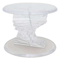 Spiral Side Lucite Table