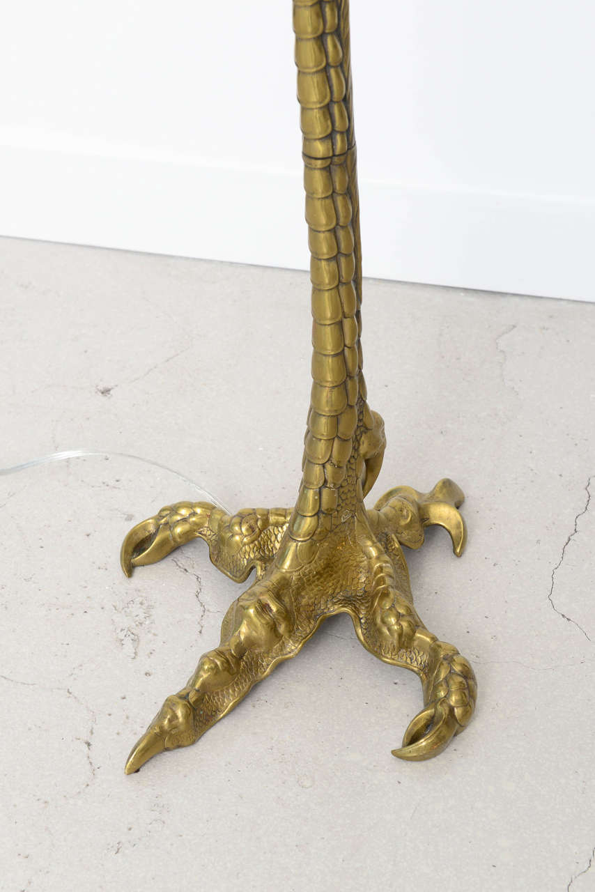 P.E. Guerin French Brass Floor Lamp with Eagle Motif In Good Condition In West Palm Beach, FL