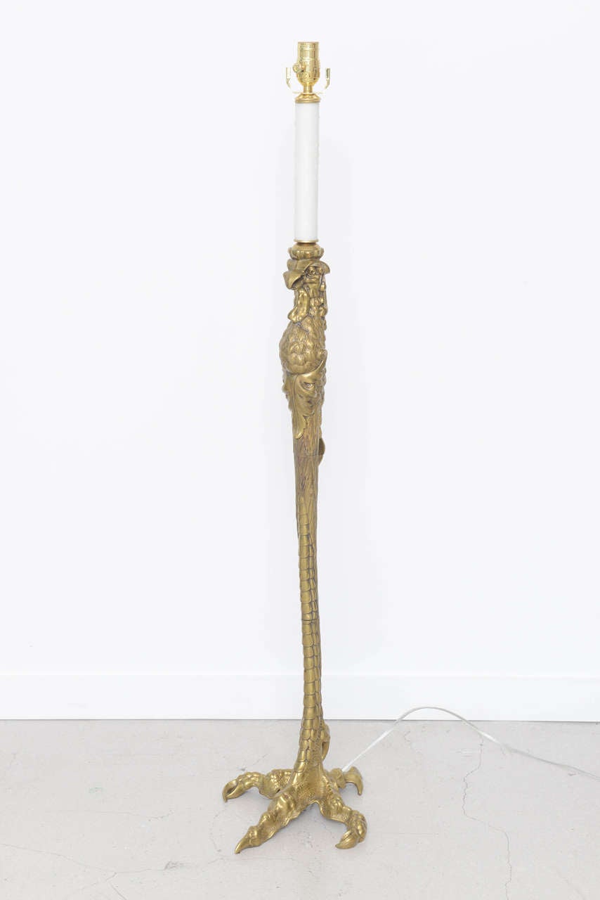 P.E. Guerin French Brass Floor Lamp with Eagle Motif 4