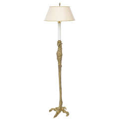 P.E. Guerin French Brass Floor Lamp with Eagle Motif