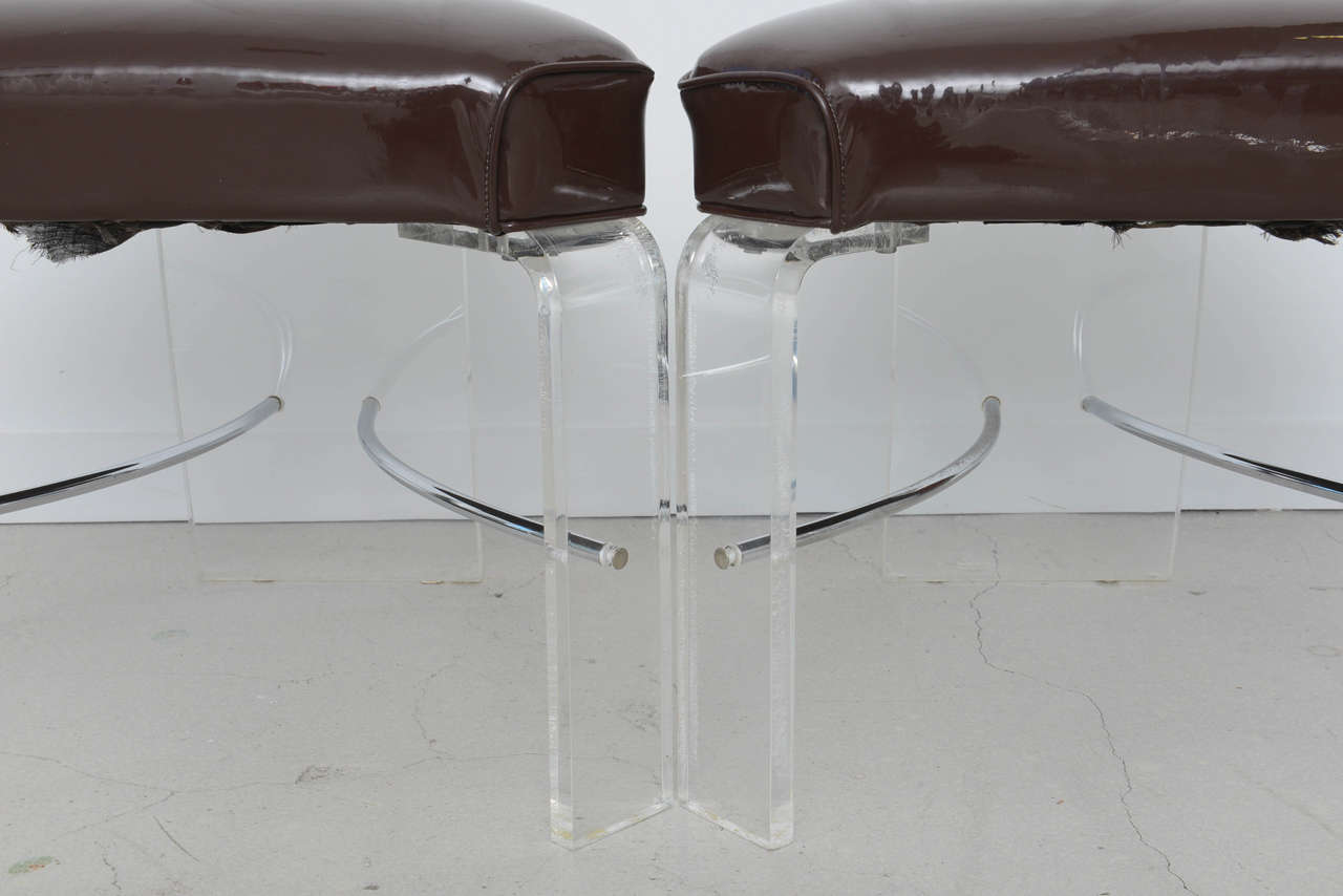 Set of Four Alessandro Albrizzi Lucite and Chrome Chairs In Good Condition In West Palm Beach, FL