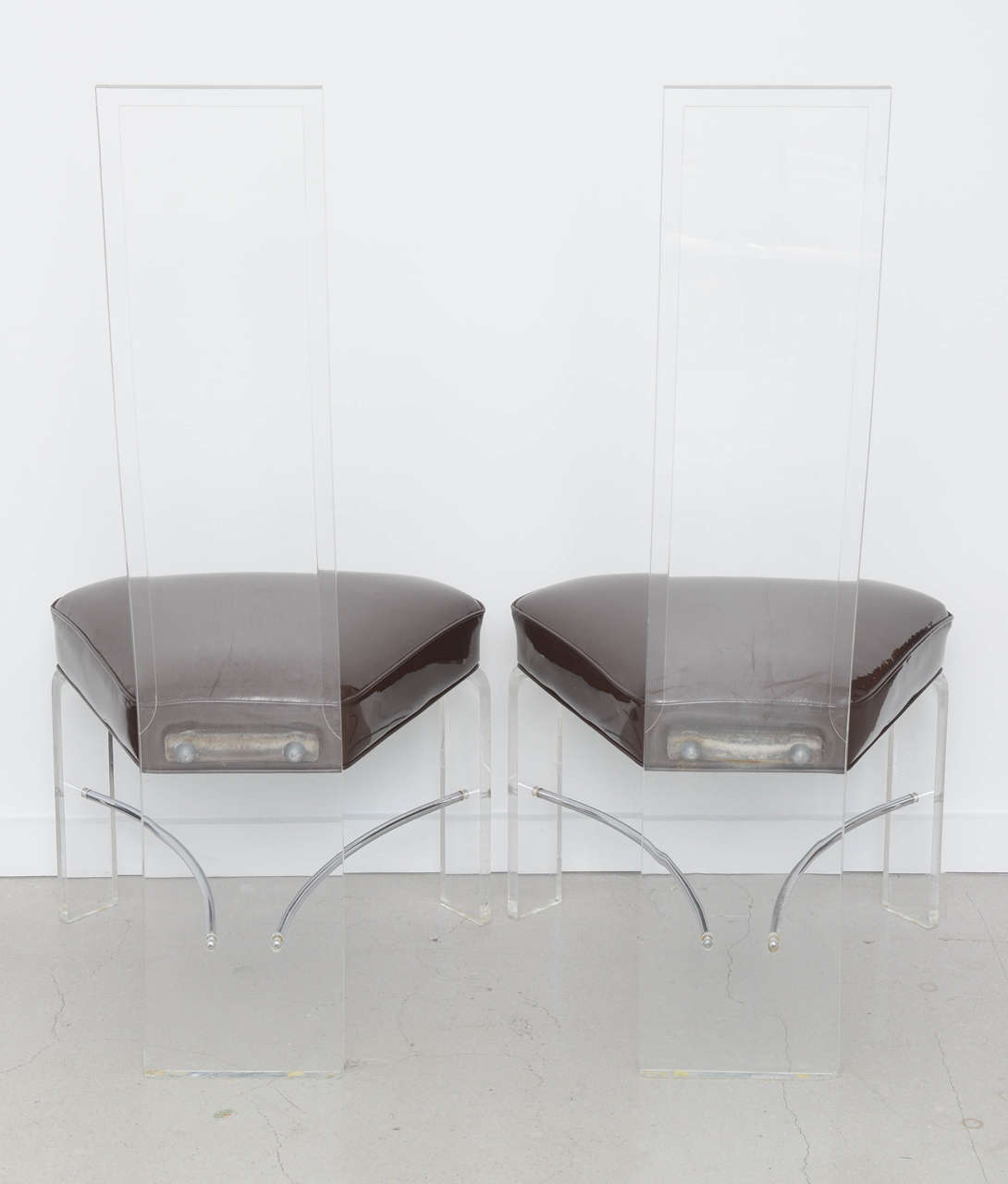 Set of Four Alessandro Albrizzi Lucite and Chrome Chairs 3