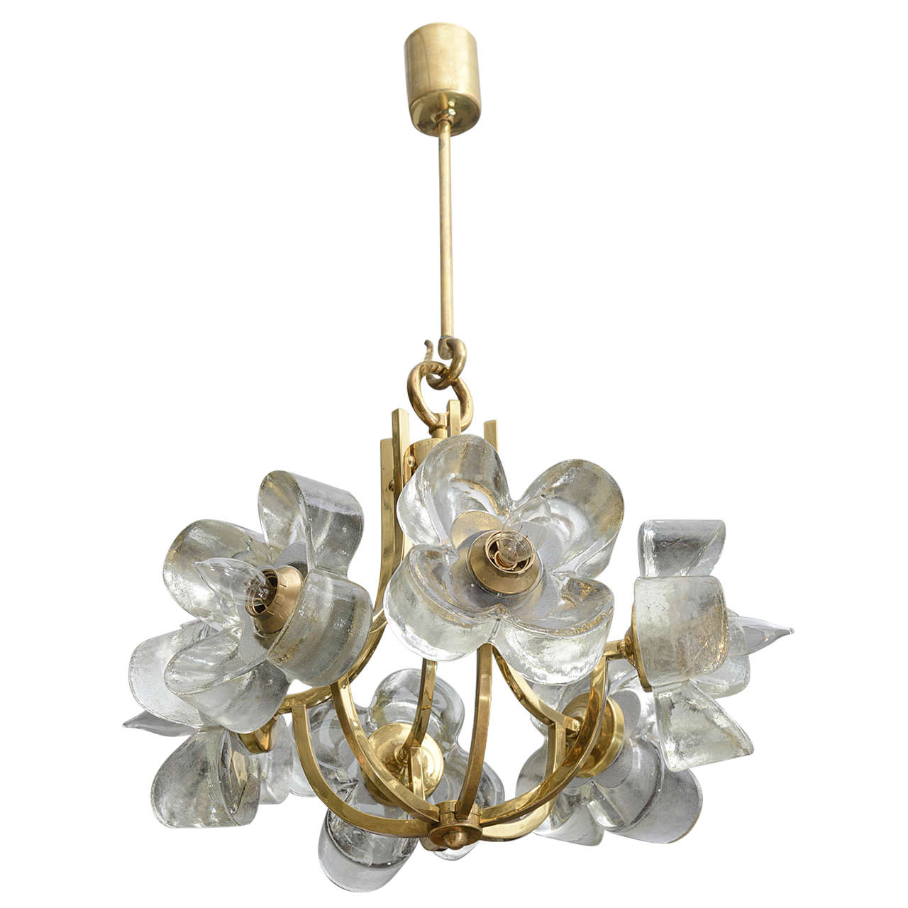 Mazzega Glass Flower Chandelier