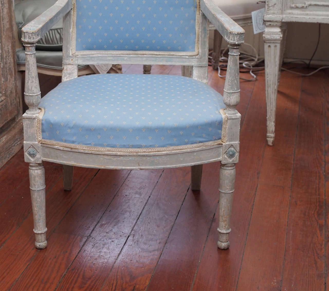 Pair of  Directoire Fauteuils In Fair Condition In New Orleans, LA