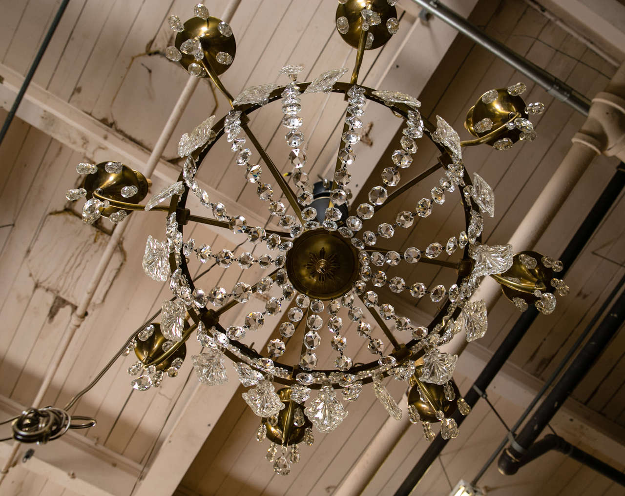 Antique Sixteen Light Empire Chandelier In Excellent Condition In Stamford, CT