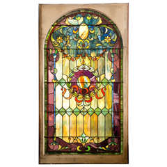 Antique Stain Glass Window from Large Estate