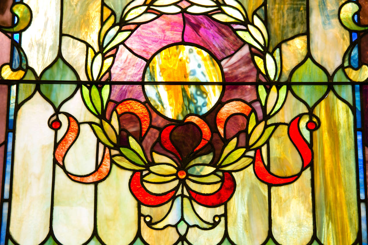 Antique Stain Glass Window from Large Estate at 1stDibs antique