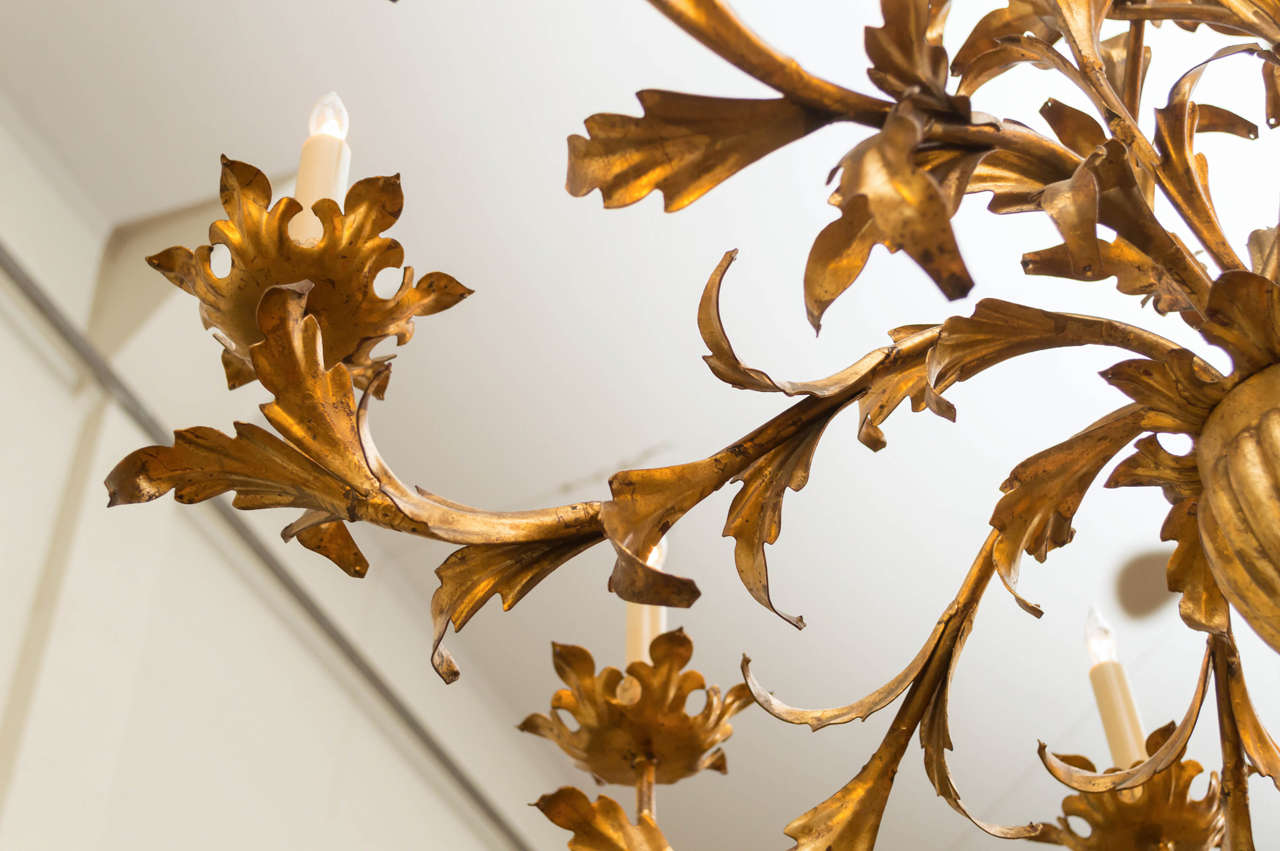1950s Italian Gilt Tole Chandelier At 1stdibs 1950s Italian Gilt Tole Chandelier For 2