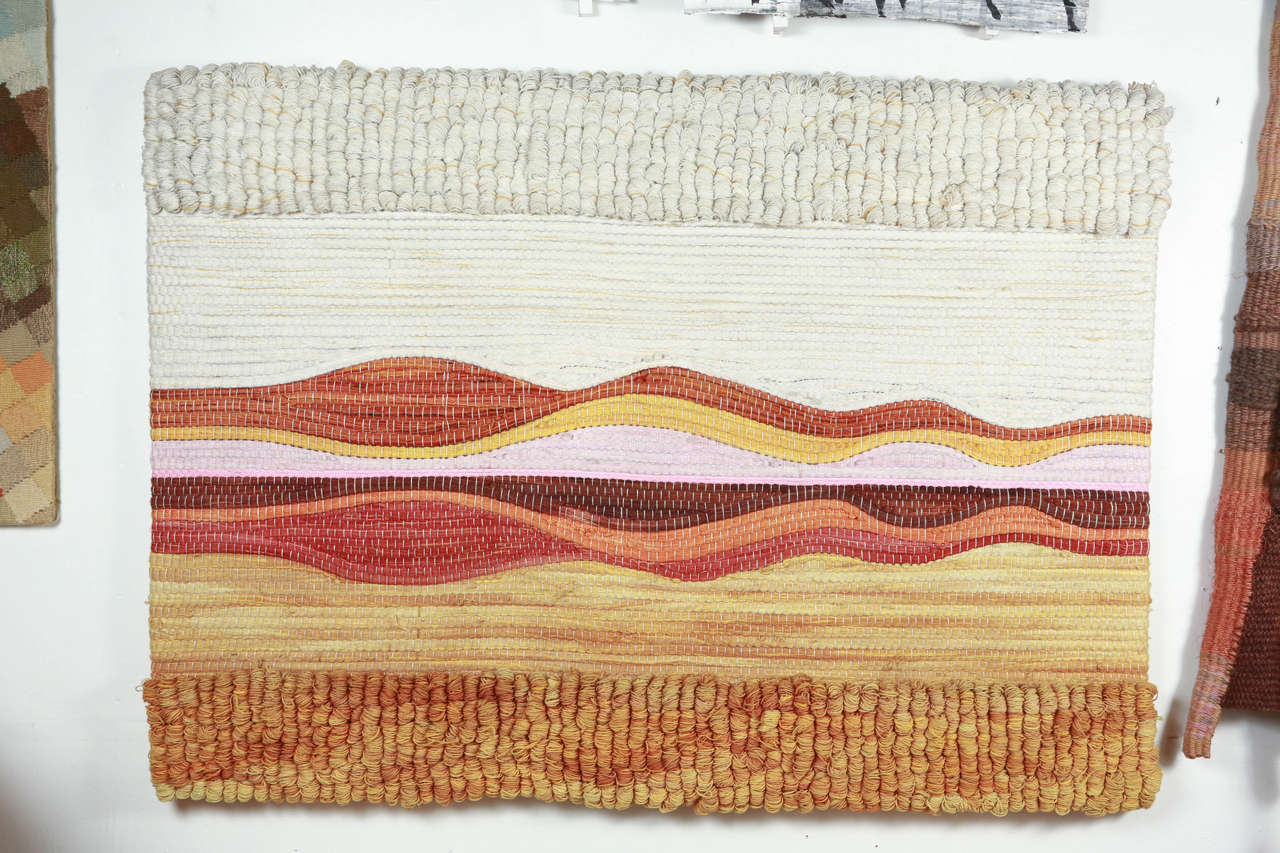 Handwoven wool tapestry, circa 1970s.