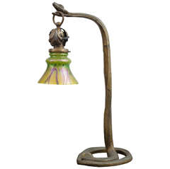 Antique Art Nouveau Lamp with Snake