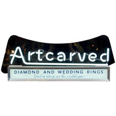 Vintage Neon Advertising Sign, ''Artcarved" Diamond and Wedding Rings"