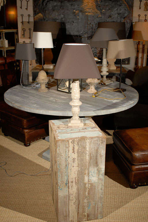 Acanthus Lamp from Antique Wood