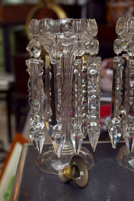 crystal lustre candlesticks