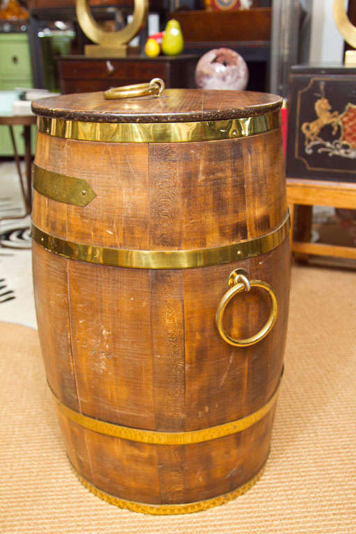 Early 20th Century Barrel Form Ice Cooler For Sale at 1stdibs