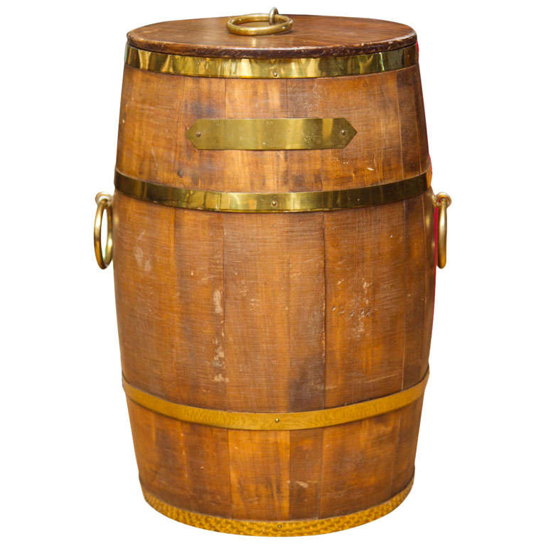 Early 20th Century Barrel Form Ice Cooler For Sale at 1stdibs
