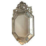 An Octagonal French "Venetian" Glass Mirror