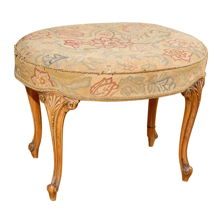 French Needlepoint Bench c.1860s For Sale