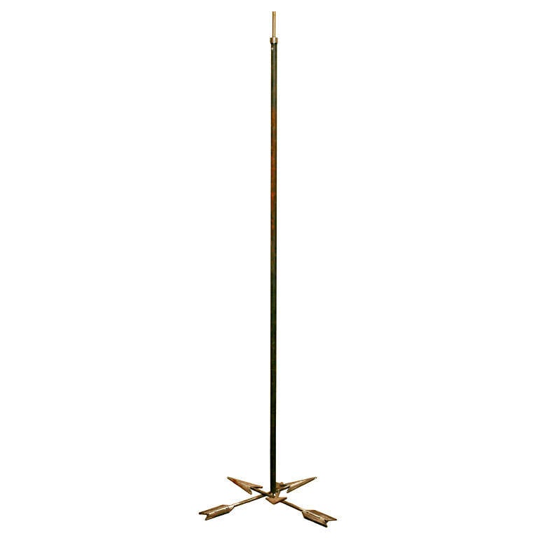 An Arrow Motif Floor Lamp For Sale
