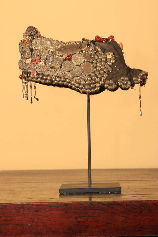 Chinese Tribal Head Ornament with Silver Amulets